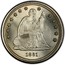 USA Quar. Dol. Seated Liberty 1861 KM# A64.2 LIBERTY coin obverse