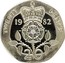 UK Twenty Pence Piedfort Crowned Tudor Rose 1982 Proof KM# P2 TWENTY PENCE 19 82 W G 20 coin reverse