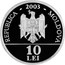 Moldova 10 Lei European mink 2003 Proof KM# 19 2003 REPUBLICA MOLDOVA 10 LEI coin obverse