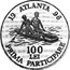 Moldova 100 Lei Atlanta 1996 Proof KM# 9 19 ATLANTA 96 100 LEI PRIMA PARTICIPARE coin reverse