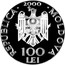 Moldova 100 Lei Mihai Eminescu 2000 Proof KM# 75 REPUBLICA 2000 MOLDOVA 100 LEI coin obverse