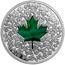 Canada 20 Dollars Majestic Maple Leaves with Jade 2014 KM# 1760 - coin reverse