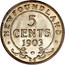 Canada 5 Cents Edward VII 1903 KM# 7 NEWFOUNDLAND 5 CENTS DATE coin reverse