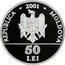 Moldova 50 Lei Constantin Brancusi 2001 Proof KM# 17 REPUBLICA 2001 MOLDOVA 50 LEI coin obverse