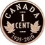 Canada Cent George V 1935-2010 Proof KM# 1023 CANADA 1 CENT 1935-2010 coin reverse