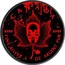 Canada 5 Dollars Maple. Blood Skull 2018 BU CANADA 9999 9999 FINE SILVER 1 OZ ARGENT PUR coin reverse