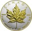Canada 5 Dollars Maple Leaf - Gilded 2013 BU CANADA 9999 9999 FINE SILVER 1 OZ ARGENT PUR coin reverse