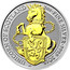UK 5 Pounds The Queen's Beasts - Unicorn of Scotland (Gilded) 2018 BU UNICORN OF SCOTLAND 2 OZ•FINE SILVER•999.9•2018 JC coin reverse
