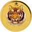 Australia 50 Dollars Year of the Tiger (Colored) 2010 P YEAR OF THE TIGER P coin reverse