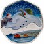 UK 50 Pence 40th Anniversary of The Snowman 2018 Proof  coin reverse