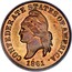 USA 1 Cent Haseltine Restrike 1861 KM# Pn1 CONFEDERATE STATES OF AMERICA 1861 coin obverse