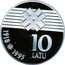 Latvia 10 Latu Proclamation of the Republic of Latvia (1993) Proof KM# 19 1918 # 1993 10 LATU coin reverse