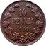 Finland 10 Pennia Nikolai II 1916 KM# 14 10 PENNIÄ DATE coin reverse