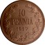 Finland 10 Pennia Nikolai II (Civil War Coinage) 1917 KM# 18 10 PENNIÄ 1917 coin reverse