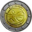 Slovakia 2 Euro 10th Anniversary of the Economic Monetary Union 2009 Special Unc. KM# 103 SLOVENSKO HMÚ 1999-2009 coin obverse