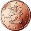 Finland 2 Euro Cent The Heraldic Lion of the Coat of Arms of Finland 1999 M KM# 99 DATE coin obverse