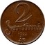 Latvia 2 Santimi First Republic Coinage 1922 Without mint name below ribbon KM# 2 2 SANTIMI YEAR coin reverse