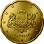 Latvia 20 Euro Cent Greater Coat of Arms 2014 KM# 154 YEAR LATVIJA coin obverse