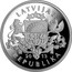 Latvia 20 Latu Silver Salmon 2013 Proof KM# 138 LATVIJAS 20 13 REPUBLIKA coin obverse