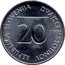 Slovenia 20 Stotinov 1992 Proof KM# 8 Standart Coinage REPUBLIKA SLOVENIJA DVAJSET STOTINOV 20 YEAR coin obverse