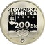Slovakia 200 Korun 200th Anniversary - Birth of Karol Kuzmany 2006 Proof KM# 87 SLOVENSKA REPUBLIKA 2006 200 SK coin obverse