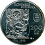 Slovakia 200 Korun 50th Anniversary - Slovak National Gallery 1998 KM# 41 SLOVENSKÁ REPUBLIKA 200 SK 1998 coin obverse