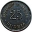 Finland 25 Pennia 1943 S KM# 25b Decimal Coinage 25 PENNIÄ coin reverse