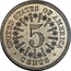 USA 5 Cents (Nickel (Pattern)) 5 UNITED STATES OF AMERICA CENTS coin reverse