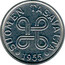 Finland 5 Markkaa 1955 KM# 37a Decimal Coinage SUOMEN TASAVALTA DATE coin obverse