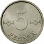 Finland 5 Pennia 1982 KM# 45a Reform Coinage 5 PENNIÄ coin reverse