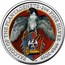 UK 5 Pounds The Queens Beasts The Falcon of the Plantagenets (Colored) 2019 BU FALCON OF THE PLANTAGENETS •2 OZ• FINE SILVER • 999.9 • 2019 JC coin reverse