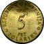 Slovenia 5 Tolarjev Battle of Sisek 1993 KM# 9 REPUBLIKA SLOVENIJA 1993 5 PET * TOLARJEV * coin obverse
