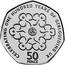 UK 50 Pence (Girlguiding) CELEBRATING ONE HUNDRED YEARS OF GIRLGUIDING UK 50 PENCE DH JE coin reverse