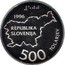 Slovenia 500 Tolarjev 5th Anniversary of Independence 1996 Proof KM# 34 1996 REPUBLIKA SLOVENIJA 500 TOLARJEV coin obverse