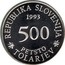Slovenia 500 Tolarjev Academia Operosorum Labacensium 1993 Proof KM# 13 REPUBLIKA SLOVENIA 1993 500 PETSTO TOLARJEV coin obverse