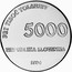 Slovenia 5000 Tolarjev 1000th Anniversary Glagolitic Alphabet 1994 Proof KM# 20 PET TISOČ TOLARJEV 5000 REPUBLIKA SLOVENJA 1994 coin obverse