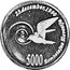 Slovenia 5000 Tolarjev 1st Anniversary of Independence (Bird's beak below center of spiral) 1991 Proof KM# 2.2 23 DECEMBER 1990 5000 SAMOSTOJNA SLOVENIJA coin reverse