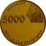Slovenia 5000 Tolarjev First Railway in Slovenia 1996 Proof KM# 31 TOLARJEV 5000 1996 REPUBLIKA SLOVENIJA coin obverse
