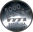 Slovenia 5000 Tolarjev Slovenian Film Centennial 2005 Proof KM# 62 5000 TOLARJEV 2005 REPUBLIKA SLOVENIJA coin obverse