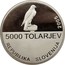 Slovenia 5000 Tolarjev Slovenian Sports Association 2005 Proof KM# 64 5000 TOLARJEV REPUBLIKA SLOVENIJA 2005 coin obverse