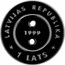 Latvia Lats Millennium 1999 (2000) Proof KM# 39 LATVIJAS REPUBLIKA 1999 1 LATS coin obverse