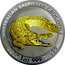Australia 1 Dollar Australian Saltwater Crocodile (Gilded) 2014 P AUSTRALIAN SALTWATER CROCODILE 2014 1OZ 999 SILVER P coin reverse