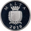 Malta 10 Euro Auberge D'Italie 2010 Proof KM# 140 MALTA REPUBBLIKA TA' MALTA 2010 coin obverse