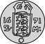 Estonia 2 Marka Carl XI 1671 KM# 42 16 - 71 2 ∙ - M : coin reverse