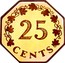 Malta 25 Cents 1st Anniversary of Republic 1975 Matte proof KM# 29 25 CENTS coin reverse