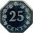 Malta 25 Cents 1st Anniversary of Republic 1976 FM (M) KM# 29b 25 CENTS coin reverse