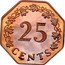 Malta 25 Cents 1st Anniversary of Republic 1975 Proof KM# 29a 25 CENTS coin reverse
