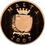 Malta 25 Liri 450th Anniversary of Jean de la Valette (2007) Proof KM# 124 MALTA 2007 coin obverse