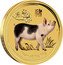 Australia 5 Dollars Year of The Pig - Coloured 2019 YEAR OF THE PIG P coin reverse
