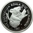Australia 50 Dollars (Koala) THE AUSTRALIAN KOALA 1/2 OZ. 9995 PLATINNUM 1997 coin reverse
